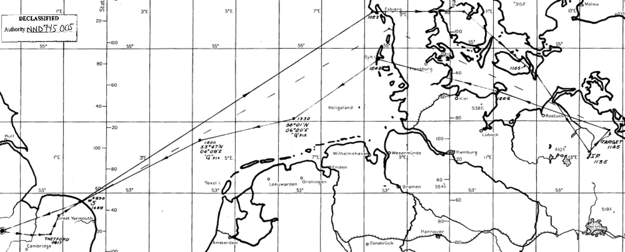 Track chart, mission 47, 9 Oct 1943 (351st Bomb Group Association)