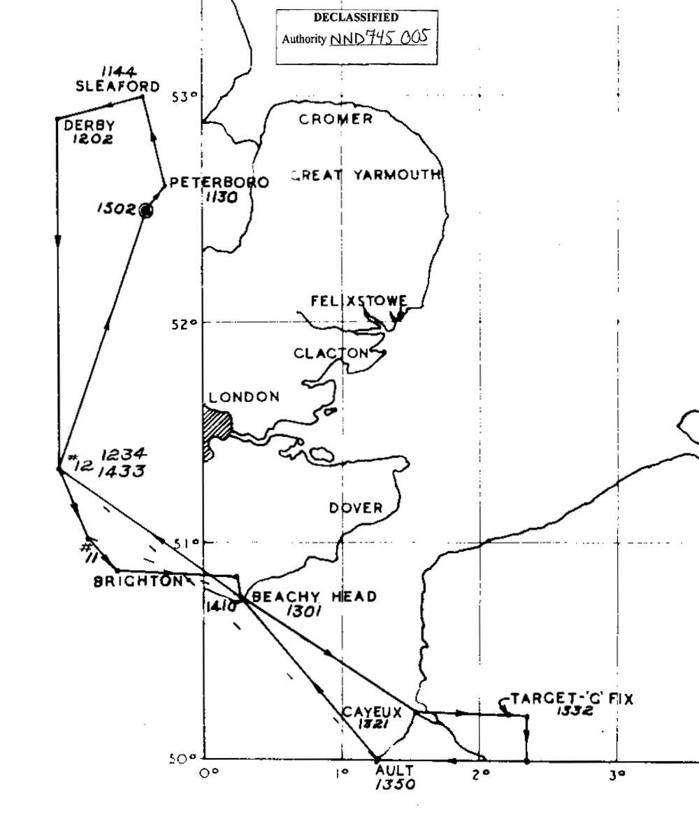 Track chart, mission 64, 24 Dec 1943 (351st Bomb Group Association)