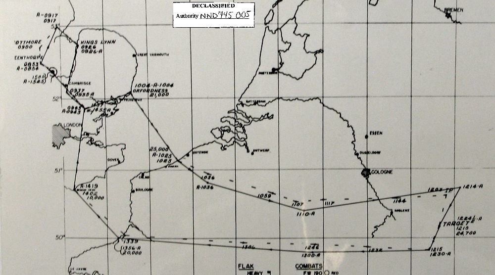 Track chart, mission 80, 11 Feb 1944 (351st Bomb Group Association)