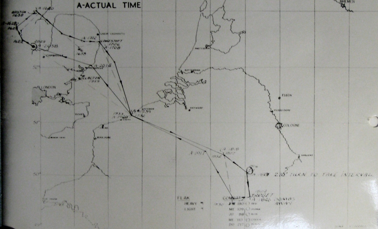 Track chart, mission 124, 11 May 1944 (351st Bomb Group Association)
