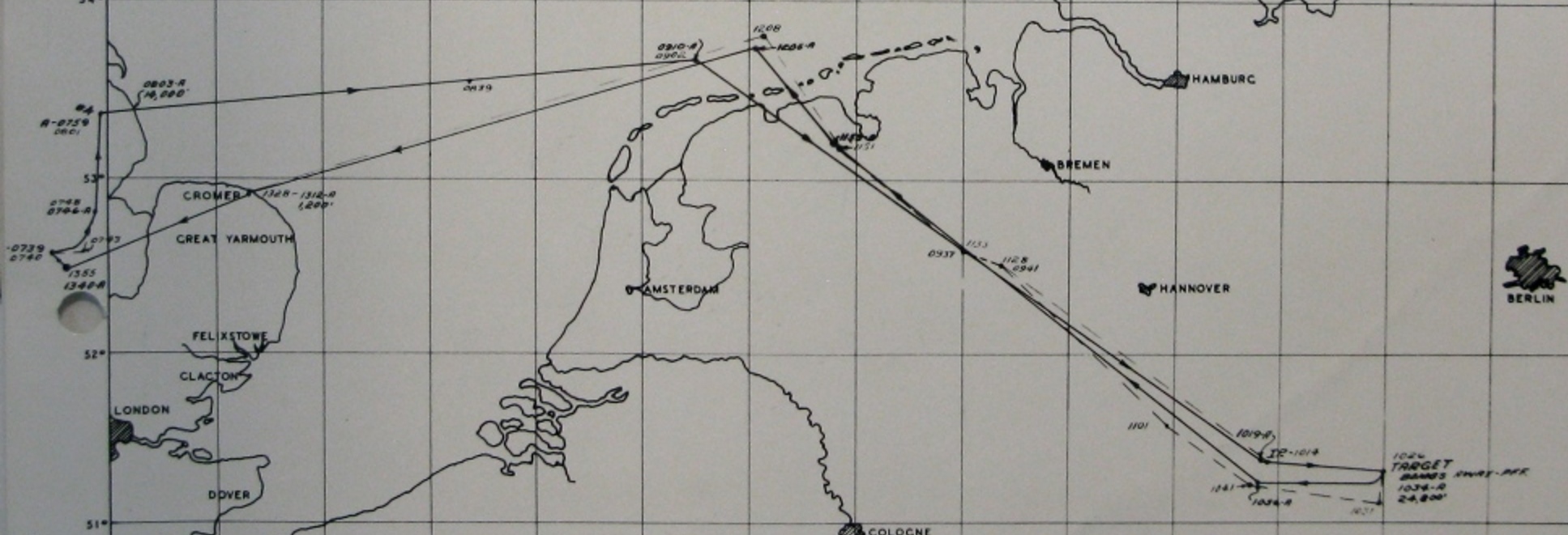 Track chart, mission 179, 29 Jul 1944 (351st Bomb Group Association)
