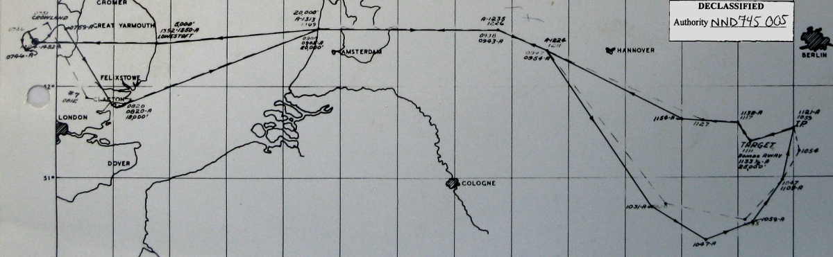 Track chart, mission 191, 16 Aug 1944 (351st Bomb Group Association)