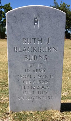 Headstone of 1st Lt. Ruth J. Blackburn Burns, Sarasota National Cemetery