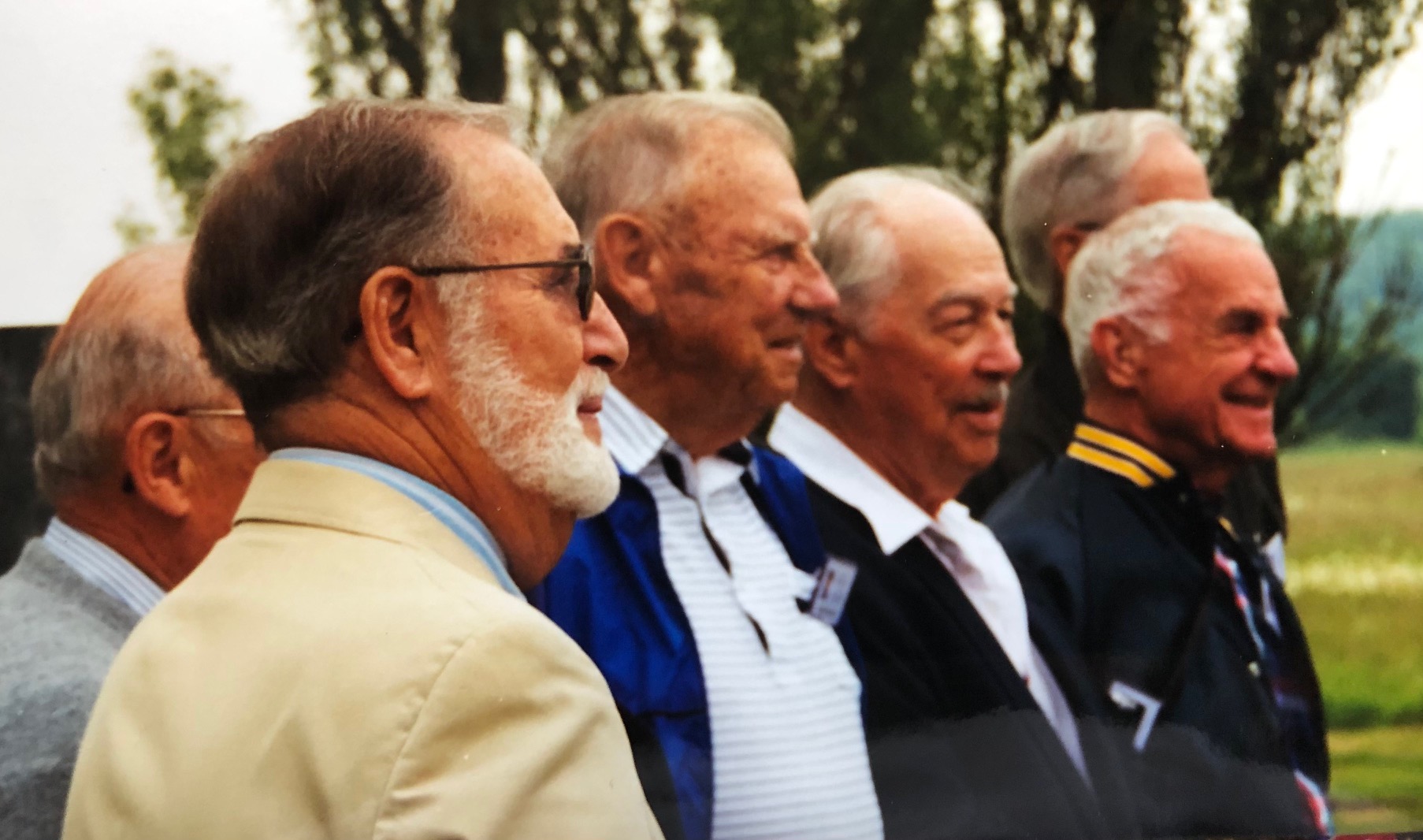 Col. Robert W. Burns at the 351st Bomb Group memorial, Polebrook, 2000