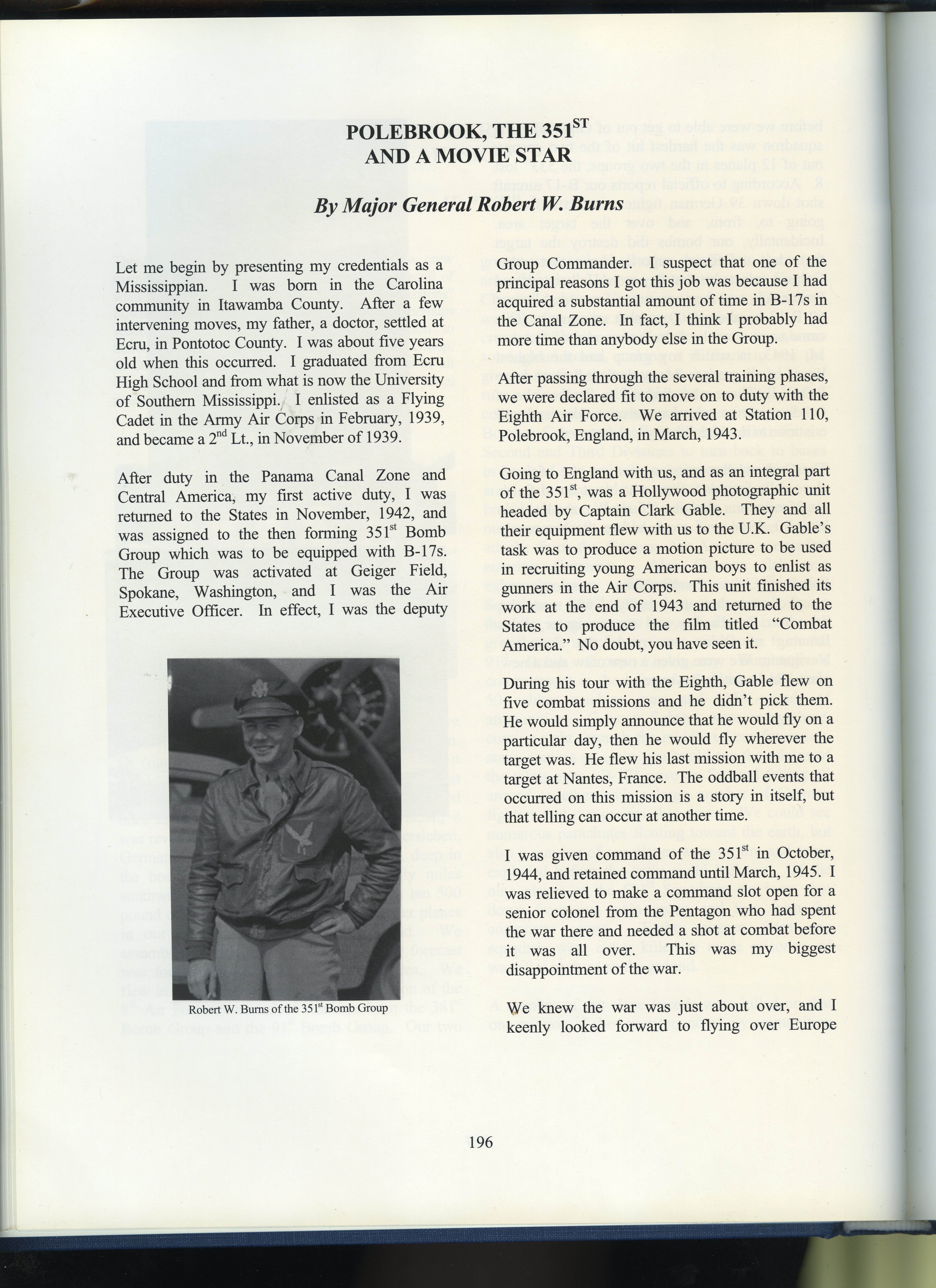 Page 196 of Mississippians in the Mighty Eighth — Bob's essay